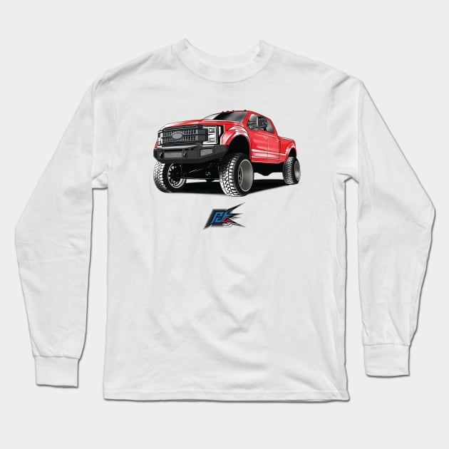 ford f250 hd truck red Long Sleeve T-Shirt by naquash